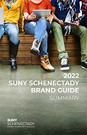 Cover of the SUNY Schenectady Brandbook Light. 