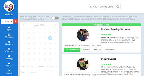 Example of available tutor screen, showing the green "Get Tutored Now" button.