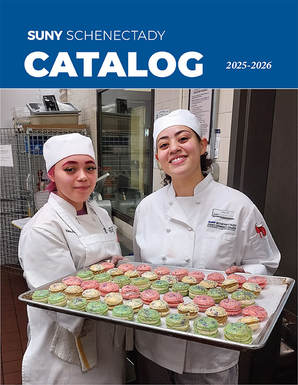 Cover of the 2025-2026 SUNY Schenectady Catalog.