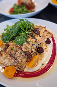 Grilled Local Trout with Hazelnut Brown Butter, served during the Autumn Harvest week at Casola Dining Room.