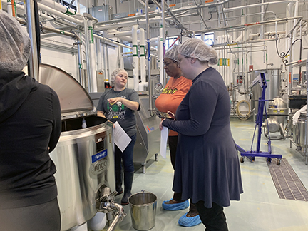 Students in BIO 241 Microbiology, on a field trip to the SUNY Cobleskill Dairy Processing Center.