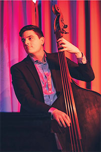 Jarod Grieco playing and upright bass.