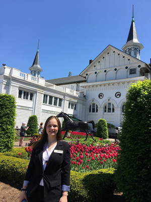 School of Hotel, Culinary Arts and Tourism student at the Kentucky Derby.